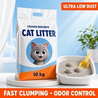Litière pour chat en granulés d'argile naturelle à base de sodium, agglomération rapide, forte absorption des odeurs, faible poussière, bentonite concassée
