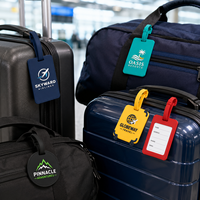 Étiquette de bagage personnalisée en PVC souple en gros, étiquette de bagage avec logo personnalisé, étiquette de nom de valise pour cadeau de voyage