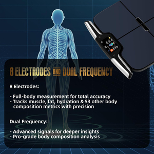 Báscula Inteligente de Grasa Corporal con WiFi de Alta Precisión, Doble Conexión, 8 Electrodos, Capacidad de 180 kg, Pantalla TFT, Funciona con Batería, Personalizable - Product Image 4