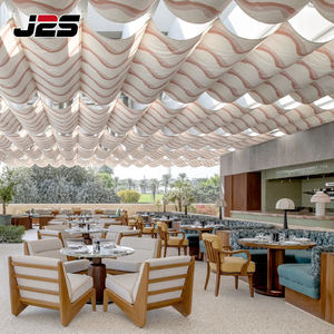 Juego de Muebles de Exterior de Madera Maciza para Restaurante J2S, Silla con Brazos y Mesa con Sombrilla de Patio, Diseño Moderno, Acabado Impermeable - Product Image 4
