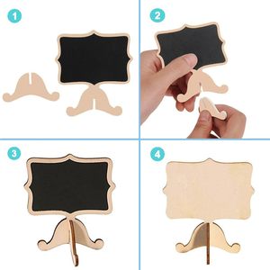 Mini carte en bois <span class=keywords><strong>petit</strong></span> tableau noir bureau Message décoration simple face <span class=keywords><strong>petit</strong></span> tableau noir jolie fille pour mariage et fête décor - Product Image 5