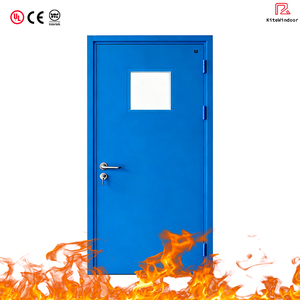 공장 FD30 FD60 UL 화재 정격 보안 스틸 화재 문 산업용 상업용 금속 문 출구 비상 문 - Product Image 3