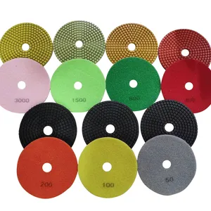 Direct Sale 4inch 100mm Diamond Marble Polishing Pads For Granite Stone Grit 30-5000