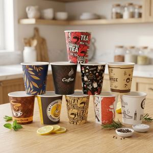 Vasos de Papel Resistentes con Diseño Personalizado de 6oz, 8oz, 9oz, 10oz y 16oz con Logotipo, para Café, Reuniones, a Prueba de Fugas, para Máquinas Expendedoras de Café - Product Image 1