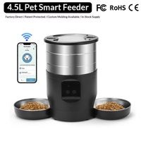 Distributeur intelligent de nourriture pour animaux de compagnie en acier inoxydable 4,5 L avec Wi-Fi, contrôle à distance, alimentation programmée et contrôle des portions pour chiens (OEM/ODM)