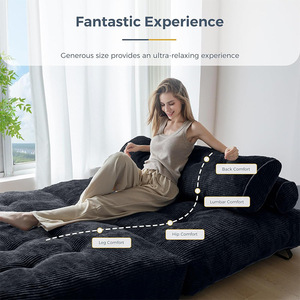 Convertible <b>Folding</b> Sofa <b>Bed</b> Single Size Multifunctional Modular Foam Filling Living Room Lounge Chair For Adults And Children - Product Image 5