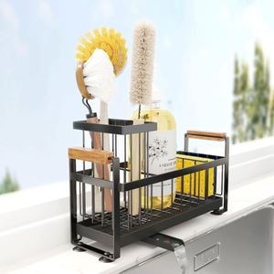 3-In-1 Stainless Steel Soap Dispenser Kitchen Hardware Sink <b>Shelf</b> Sponge Holder Kitchen Sink Caddy for Kitchen Accessories - Product Image 6