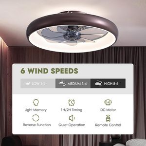 <span class=keywords><strong>Ventilador</strong></span> de <span class=keywords><strong>Techo</strong></span> con Luces LED Regulables, Aspas Reversibles, Temporizador con Control Remoto, Montaje Semi Empotrado, Perfil Bajo - Product Image 4