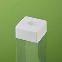 Bouteille carrée en PET de 400 ml et 500 ml avec couvercle blanc et paille réutilisable pour impression sérigraphique – Contenant en plastique pour smoothies, café, sodas
