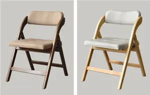 Hot Selling Nordic Modern Natural Upholstered Solid Wood Folding Chair For Restaurant Hotel