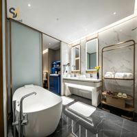 Meubles en panneaux de bois massif durables et écologiques modernes, personnalisés pour les chambres et salons d'hôtels cinq étoiles, garantie de 3 ans