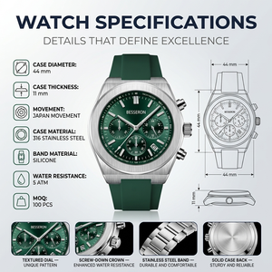 Montre à quartz <span class=keywords><strong>de</strong></span> <span class=keywords><strong>luxe</strong></span> pour homme, vente chaude, avec logo personnalisé, boîtier en acier inoxydable, bracelet en silicone étanche, idéale pour les affaires - Product Image 2