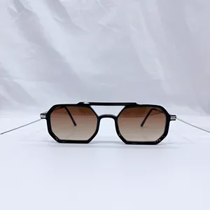 Gafas de Sol de moda europea y americana para PC, marco negro, caja multicolor mixta, alambre de pie de Metal, promoción de inventario de bajo precio