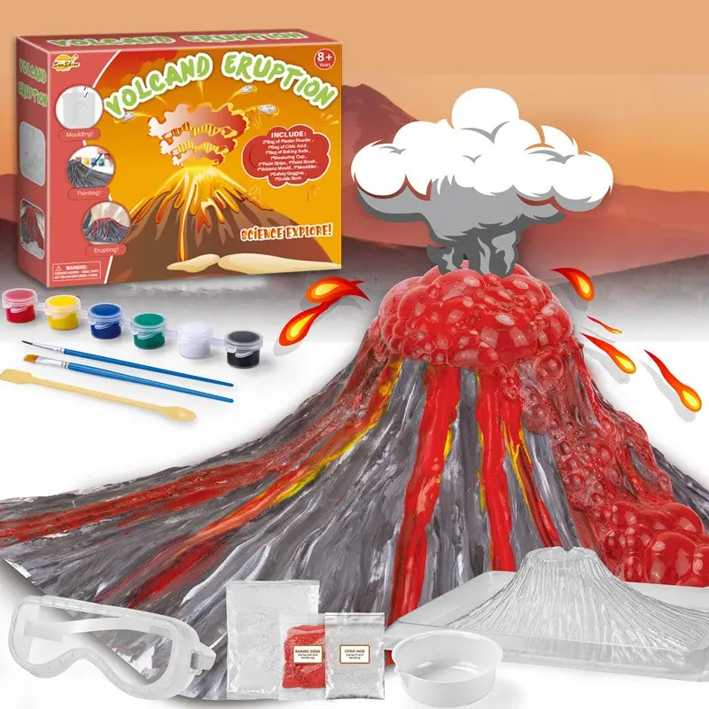 Increíble Diy Química Experimento Laboratorio Kit Niños DIY Volcán Erupción Ciencia Kit Para Escuelas