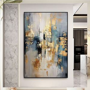 Peinture à l'huile de luxe personnalisée 100% peinte à la main originale abstraite Art moderne toile acrylique grande taille décor à la maison dans le Style Art déco - Product Image 3