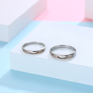 Deer With You Couple <b>Titanium</b> Steel <b>Rings</b> Wide Narrow Version Animal Design Unisex Jewelry Gift - Product Image 2