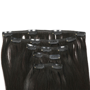 Cuticle Aligned Brazilian Natural Black Remy Human Single Drawn <b>Clip</b>-in Hair Extensions 100% Human 10A 12A Grade No Shedding - Product Image 2