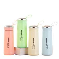 Vente en gros 2023 nouvelle belle doublure en verre bouteille d'eau créative Simple grand magasin bouteille d'étudiant cadeau publicitaire bouteille thermos
