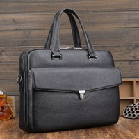Sac d'avocat en cuir véritable OEM ODM en gros, mallette en cuir grainé véritable pour ordinateur portable, pour homme d'affaires et de bureau