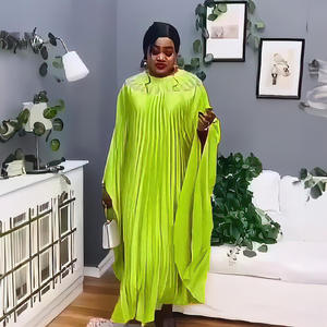 2025 femmes africaines <span class=keywords><strong>Kanga</strong></span> robes grande taille femmes plissées Maxi robes Abaya femmes perles plissées longues robes - Product Image 2