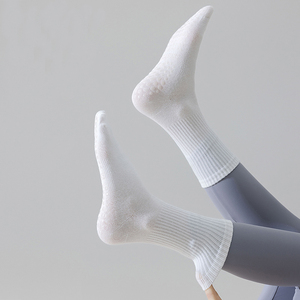 Calcetines Deportivos <span class=keywords><strong>de</strong></span> Algodón Transpirable para Fitness, Pilates, Yoga, Color Sólido, Antideslizantes, Largos, para Mujer - Product Image 4