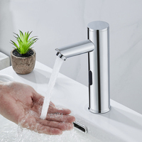 Grifo Automático de Acero Inoxidable 304 con Sensor para Lavabo, Grifo Sin Contacto con Válvula de Cerámica para Agua Fría y Caliente, para Baños Comerciales y de Hotel