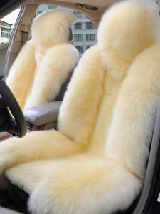 Coussin de siège de voiture moelleux Okayda, antidérapant, en laine épaisse, véritable peau de mouton australienne, fourrure animale, taille universelle 138x55cm, utilisation hivernale - Product Image 2
