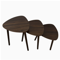 Ensemble de 3 tables, table basse, table d'appoint en bois, table d'appoint en métal 40*53.5+40*48.5+40*43.5 pour utilisation dans le salon