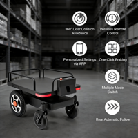 Chariot à plateforme mobile électrique en acier à 4 roues Foxtechrobot FOLO100 Pro100 kg