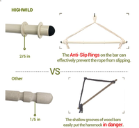 Woqi 100% coton chaise hamac suspendue avec 2 coussins balançoire en corde pour le camping et la randonnée