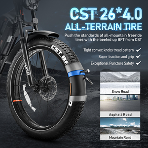 Bicicleta Eléctrica Personalizada Eahora ROMEO PRO, Alcance de 100-200 Millas, 250w, 48v, 60ah, Neumáticos Gruesos 26*4, Híbrida de Montaña para Adultos, Batería de Litio Romeo Ro - Product Image 4