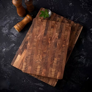 Planche à découper en bois naturel, planche créative en bois pour barbecue, camping, présentation de steaks, planche à découper en teck - Product Image 2