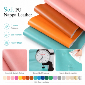 Cuero Sintético Ecológico <span class=keywords><strong>de</strong></span> PU Nappa Suave <span class=keywords><strong>de</strong></span> 0.6mm, Disponible en Varios Colores para Bolsos, Tapicería, Sofás y Automóviles - Product Image 3