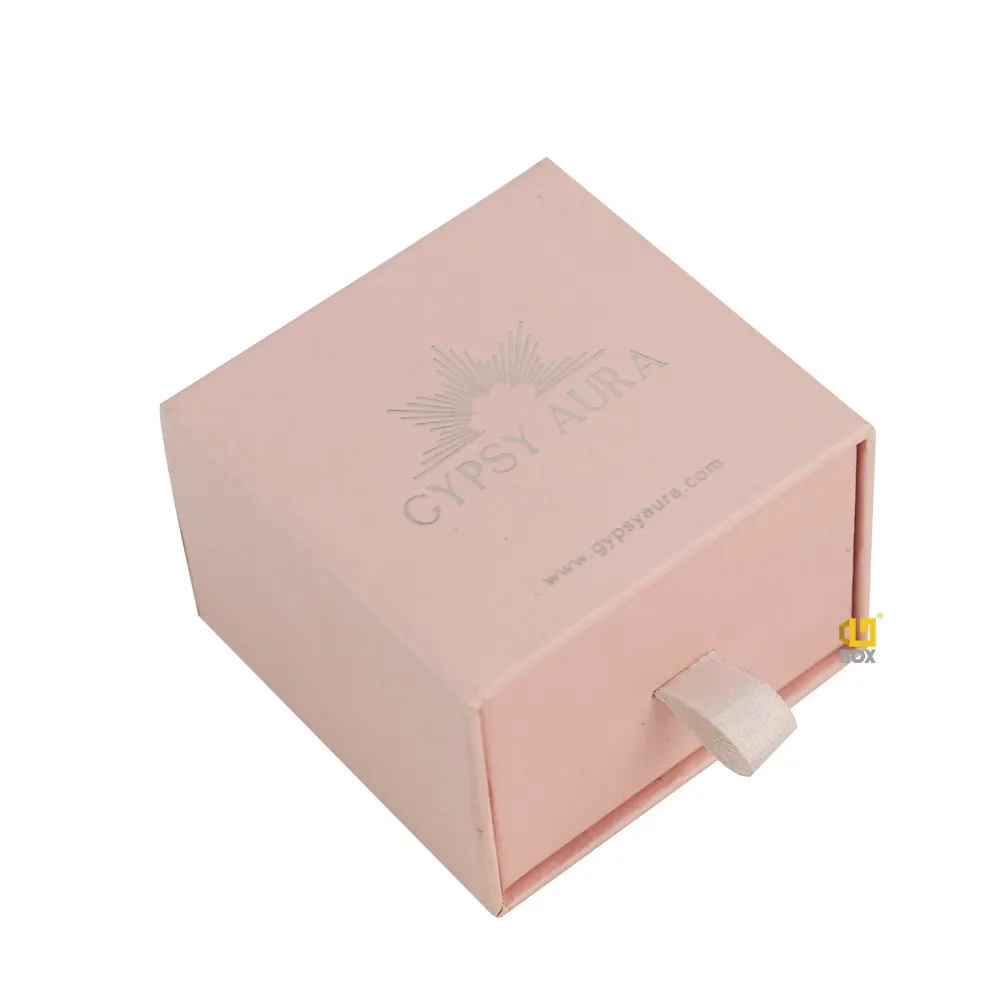 नई डिजाइन लवली कस्टम लोगो मुद्रित लक्जरी गुलाबी हार फिसलने गहने पैकेजिंग बॉक्स