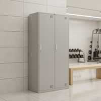 Casier en acier à 2 portes, armoire de rangement métallique verrouillable pour bureau, salle de sport, école, vestiaire du personnel, mobilier durable