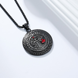 Retro yunnique Templar Shield Necklace for Men, Niche Punk Style <b>Titanium</b> Steel Pendant, Dongguan Jewelry Manufactu - Product Image 4