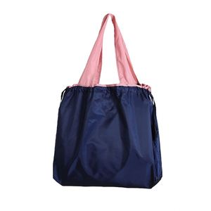 Sacs de shopping imperméables avec logo personnalisé, grande capacité, pliables, avec cordon de serrage, sacs fourre-tout écologiques, recyclables, sacs à bandoulière - Product Image 5