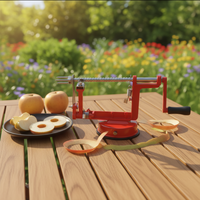 Éplucheur de pommes multifonctionnel 3-en-1 en acier inoxydable, à commande manuelle, pour usage domestique, antiadhésif, facile à nettoyer, pour légumes