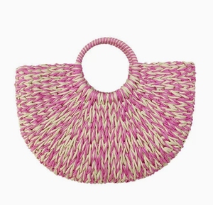 Vente en gros de <span class=keywords><strong>sac</strong></span> à main de plage en paille tissée pour l'été rétro pour femmes - Product Image 3