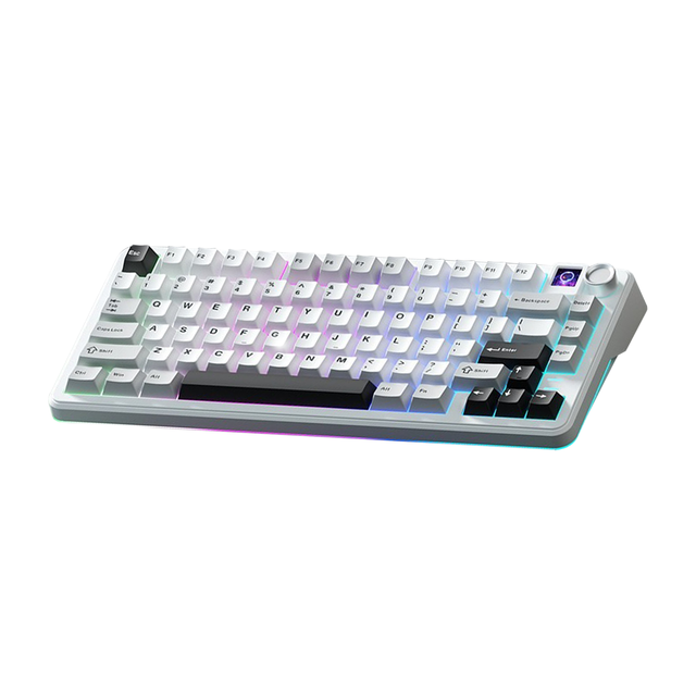 W75 Custom Gamer PC Gaming Keyboard Mechanical Wireless 3Mode Hifi Switch RGB Hot Swap TFT Screen