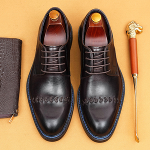 Zapatos de Vestir para Hombre, Zapatos Derby Casuales de Punta Baja, Hechos de Cuero Vacuno Genuino, Calzado Formal Elegante y Cómodo - Product Image 4