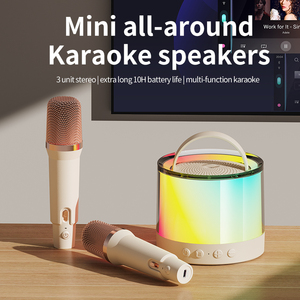 Altavoz Karaoke Portátil Worthy K36 para Niños con Iluminación LED RGB, Compatible con Computadora y Micrófono Inalámbrico - Product Image 4