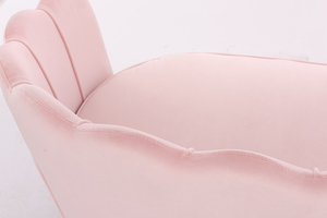 Sofá de concha de dos plazas moderno de estilo nórdico a precio barato, sofá de boda, patas doradas, sofá de recepción de concha de terciopelo - Product Image 5