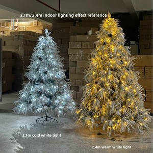 <span class=keywords><strong>Sapin</strong></span> de Noël haut de gamme en PE crypté, blanc, type Balsam d'Amérique du Nord, avec lumières, effet neige et cônes de pin artificiels réalistes - Product Image 2