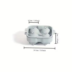 Molde de silicona para cubitos de hielo de 4 cavidades, molde de silicona para cubitos de hielo con forma de bola grande, bandeja redonda para cubitos de hielo con tapa, molde para Hacer bolas - Product Image 3