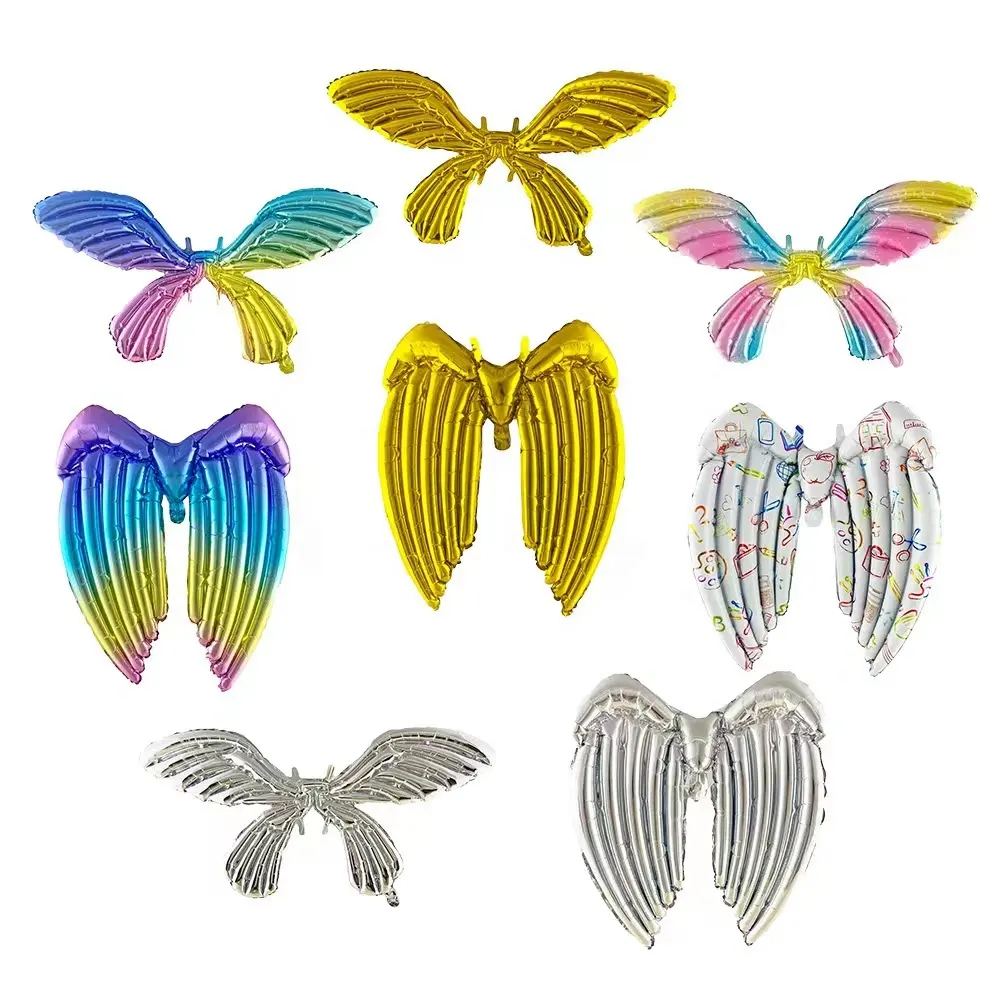 New High Quality Party carton Birthday Mylar Globo Butterfly Wing Foil Balloons For Kids Cosplay Foil Balloon Decoration