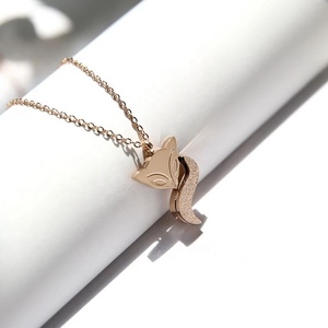 18 K Gold Plated Vintage Little <strong>Fox</strong> Pendant <strong>Necklace</strong> Woman Jewelry 316L Stainless Steel <strong>Necklace</strong> Factory Wholesale Never Fade - Product Image 3