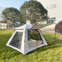 Tenda Camping 2 Pintu 2 Jendela Tinggi dari Lantai ke Langit-langit Tahan Air Perlindungan UV Tempat Berlindung Glamping Luar Ruangan Pemasangan Instan