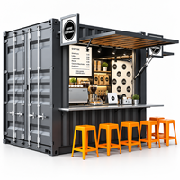Café-restaurant modulaire sur mesure Etodevice de 11 pieds, conteneur maritime de 10 pieds, café de jardin