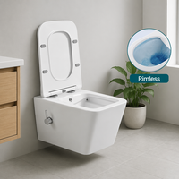 WC suspendu en céramique sans bride avec fonction bidet South Villa pour salle de bain